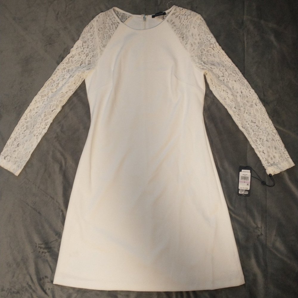 White Tommy Hilfiger Dress with Lace Sleeves